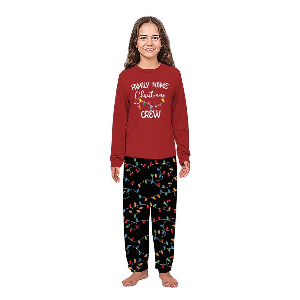Personalized Family Name Christmas Light Matching Pajamas 4